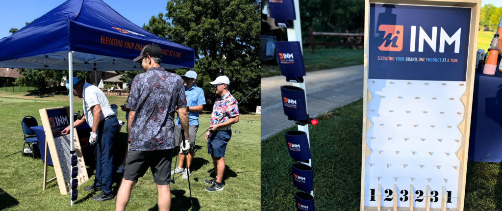 Plinko game at a golf tournament